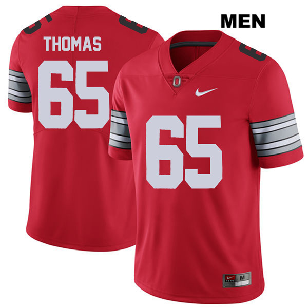Ohio State Buckeyes Men's Phillip Thomas #65 Red Authentic Nike 2018 Spring Game College NCAA Stitched Football Jersey CR19G25SF